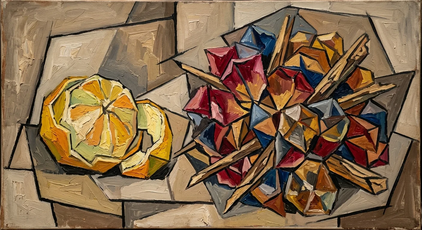 One isolated material facing a clustered blend of scent materials