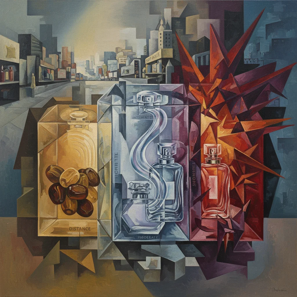 Painterly diagram scene: A date scent has three jobs and they are not the same as a